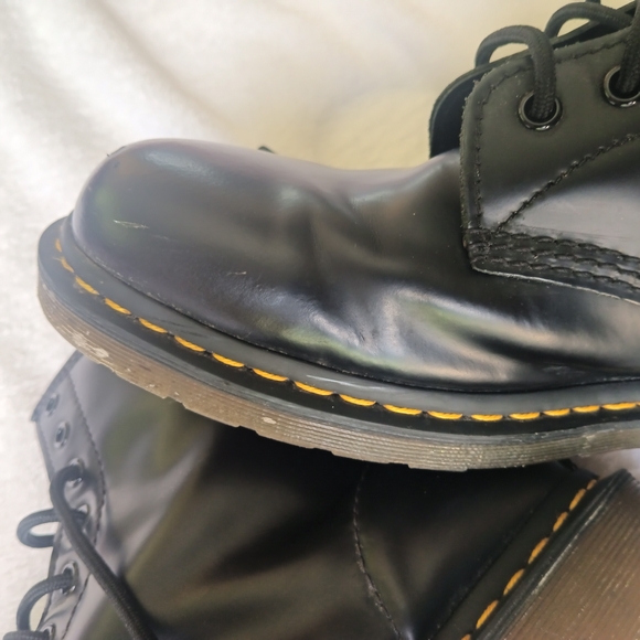 Dr. Martens used black ankle boots Sleek Black Lace-Up Combat Boots - Picture 10 of 10